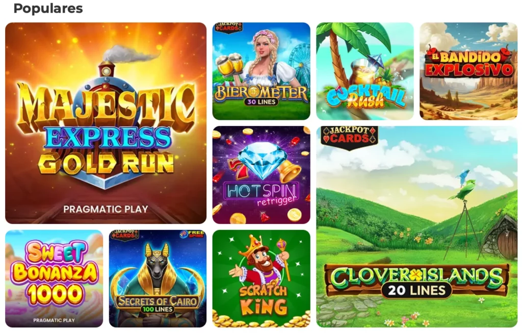 Catálogo de juegos Gratogana Casino