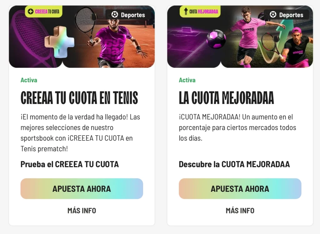 Promos para Casino y Deporte