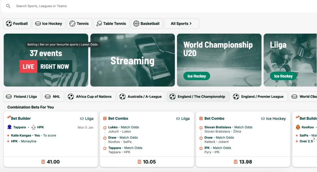 Apuestas en Vivo y Streaming Disponibles