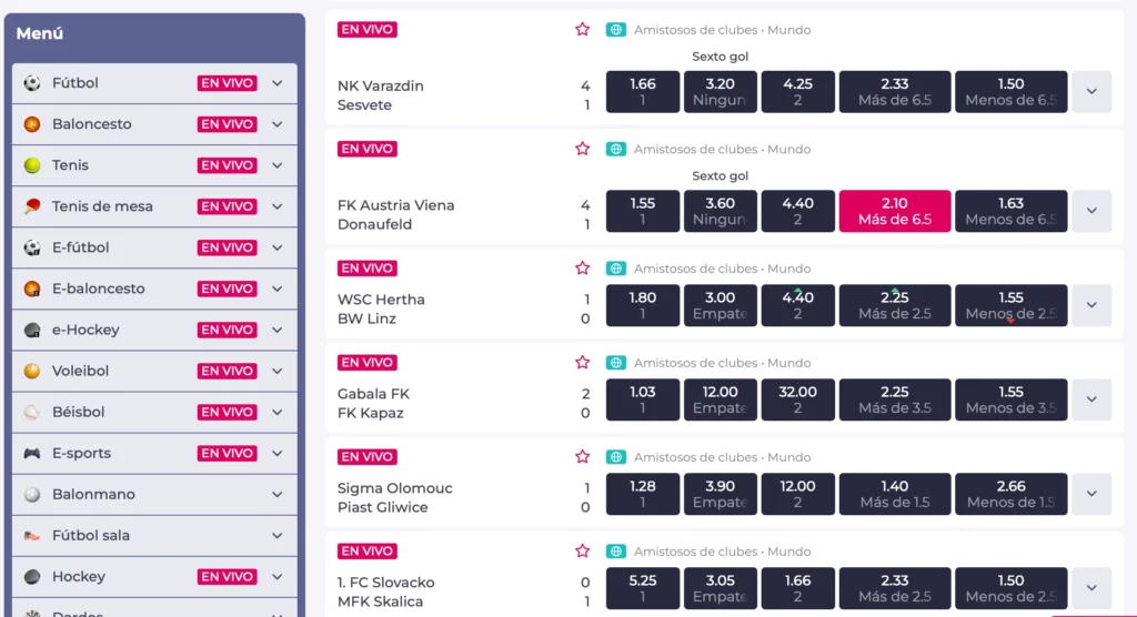 Apuestas en Vivo y Streaming Disponibles
