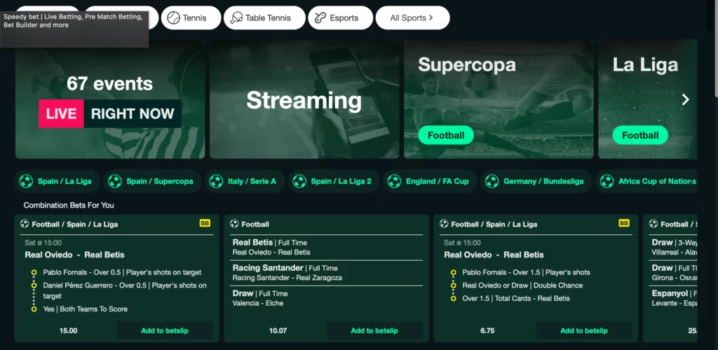 Apuestas en Vivo y Streaming Disponibles