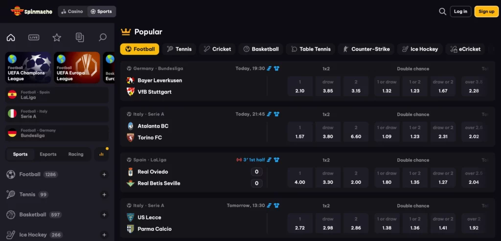 Apuestas en Vivo y Streaming Disponibles