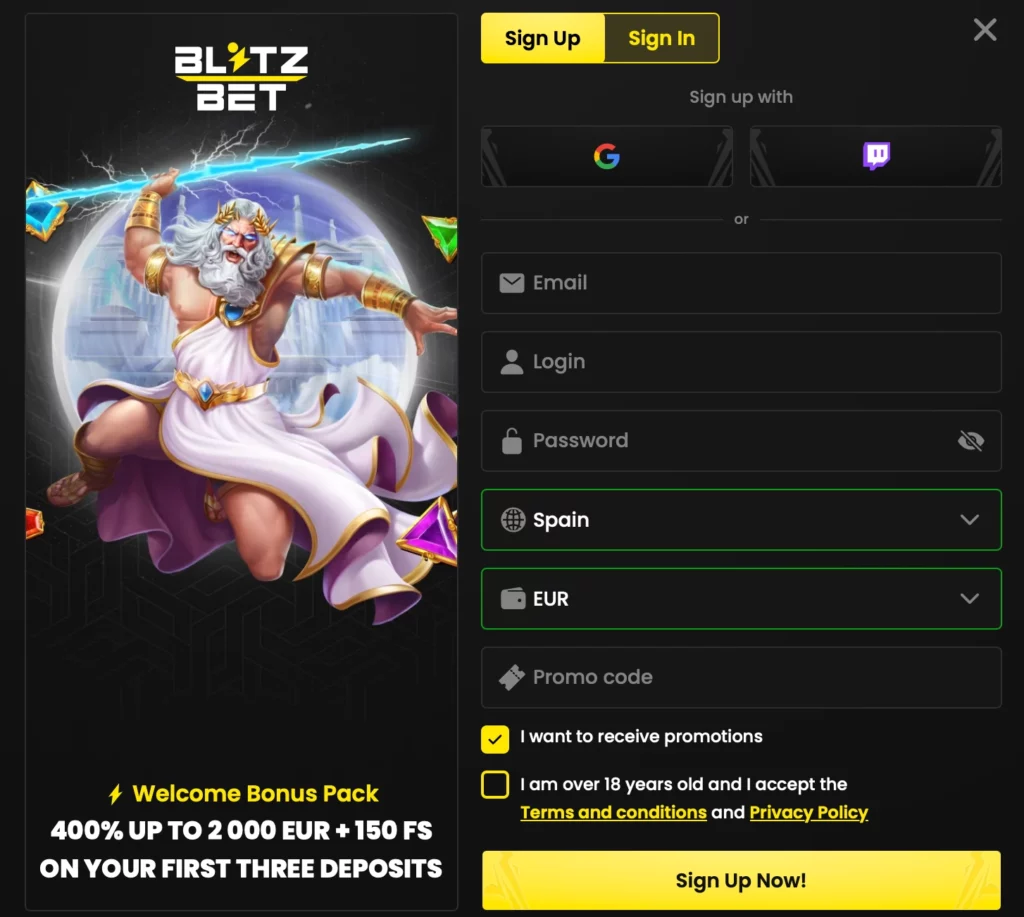 Registro Blitzbet