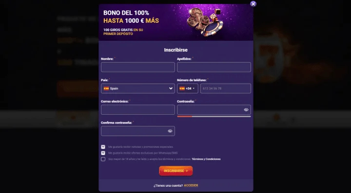Registro PlayRegal